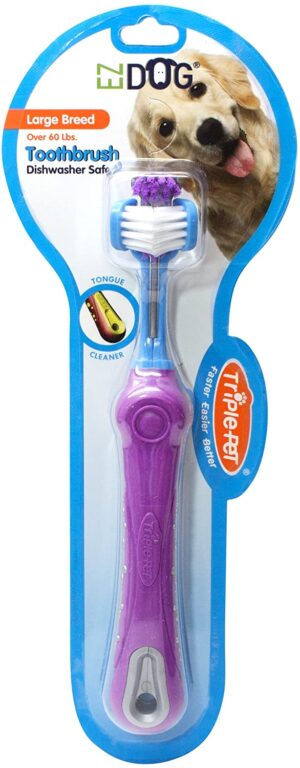 EZ DOG Three Sided Toothbrush for Dogs